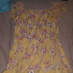 Yellow off shoulder dress